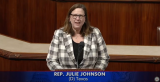 Johnson delivers her first floor speech in the House of Representatives
