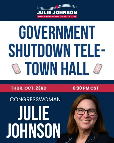 Johnson to Host Tele-Town Hall on the Republican Government Shutdown
